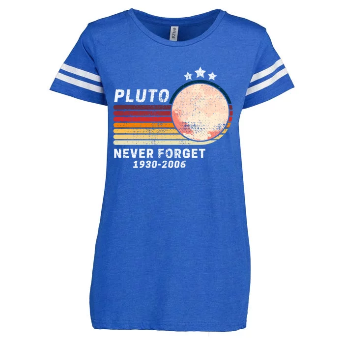 Never Forget Pluto, Retro Style Funny Space Enza Ladies Jersey Football T-Shirt