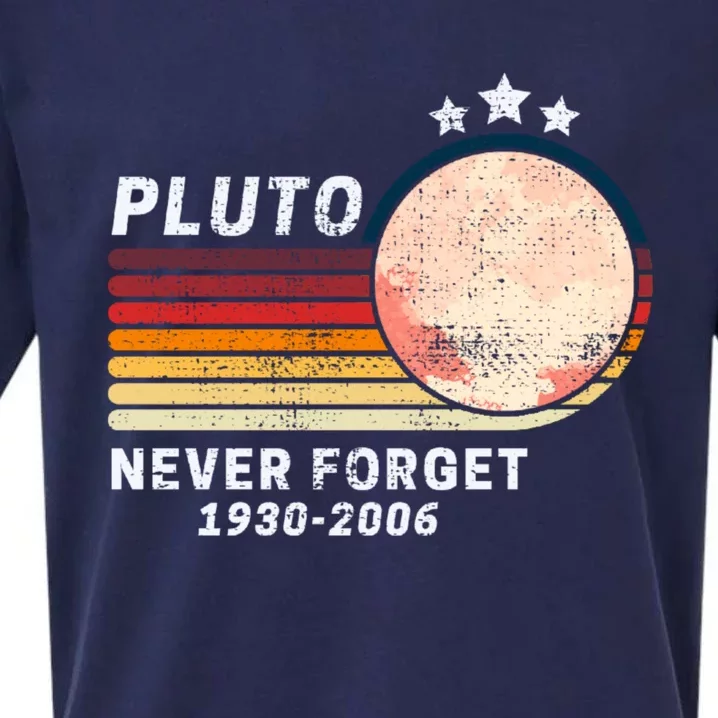 Never Forget Pluto, Retro Style Funny Space Sueded Cloud Jersey T-Shirt