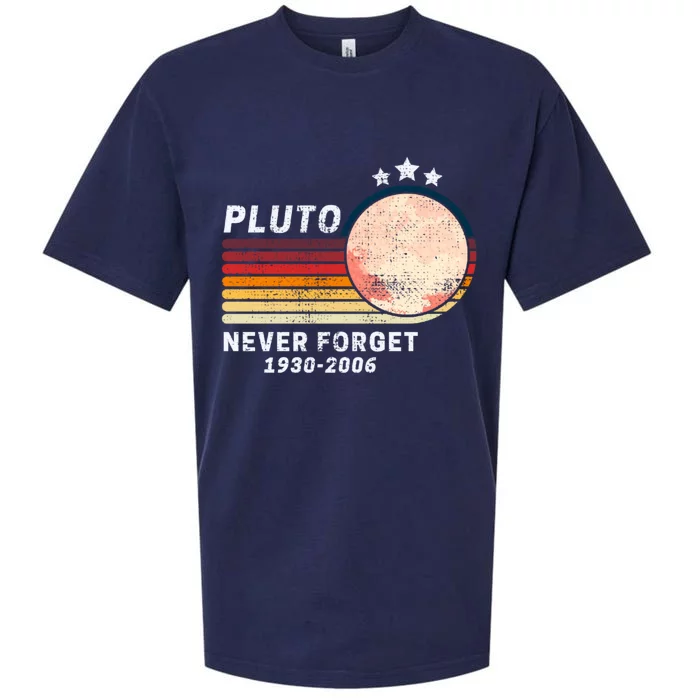 Never Forget Pluto, Retro Style Funny Space Sueded Cloud Jersey T-Shirt