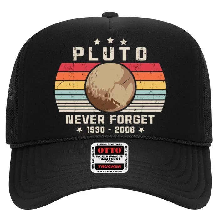 Never Forget Pluto High Crown Mesh Trucker Hat