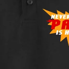 Never Fear Papa Is Here Dry Zone Grid Performance Polo