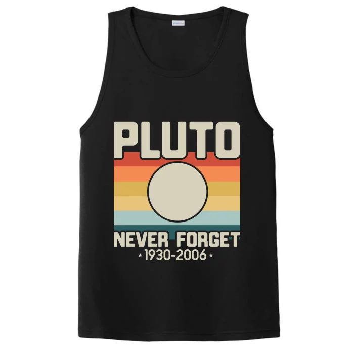 Never Forget Pluto Funny Retro Style Performance Tank