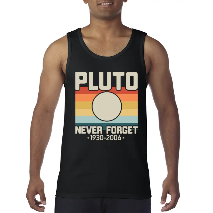 Never Forget Pluto Funny Retro Style Tank Top