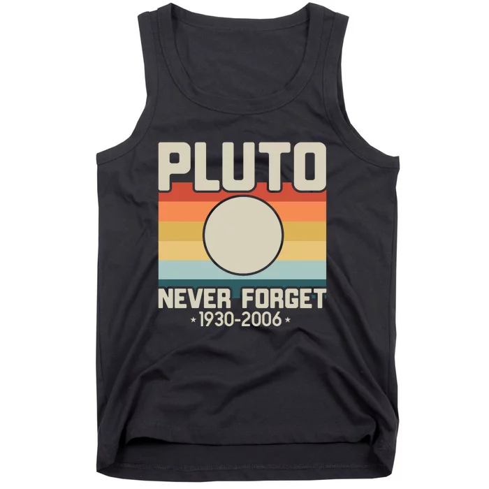 Never Forget Pluto Funny Retro Style Tank Top