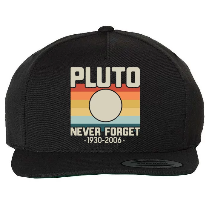 Never Forget Pluto Funny Retro Style Wool Snapback Cap