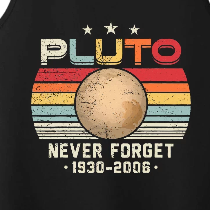 Never Forget Pluto Retro Funny Science Space Performance Tank