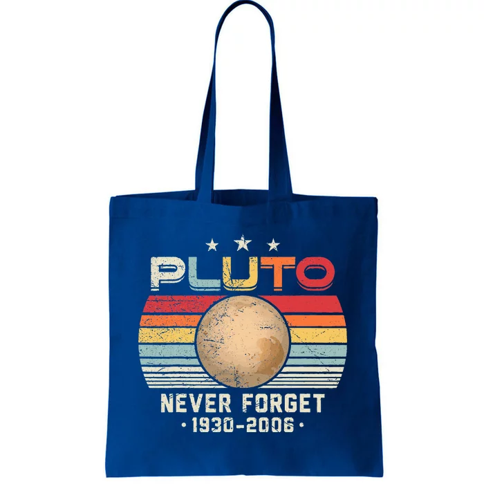 Never Forget Pluto Retro Funny Science Space Tote Bag