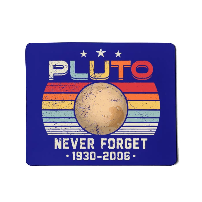 Never Forget Pluto Retro Funny Science Space Mousepad