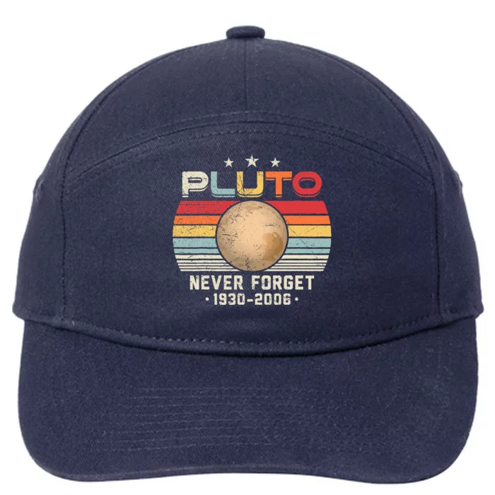 Never Forget Pluto Retro Funny Science Space 7-Panel Snapback Hat