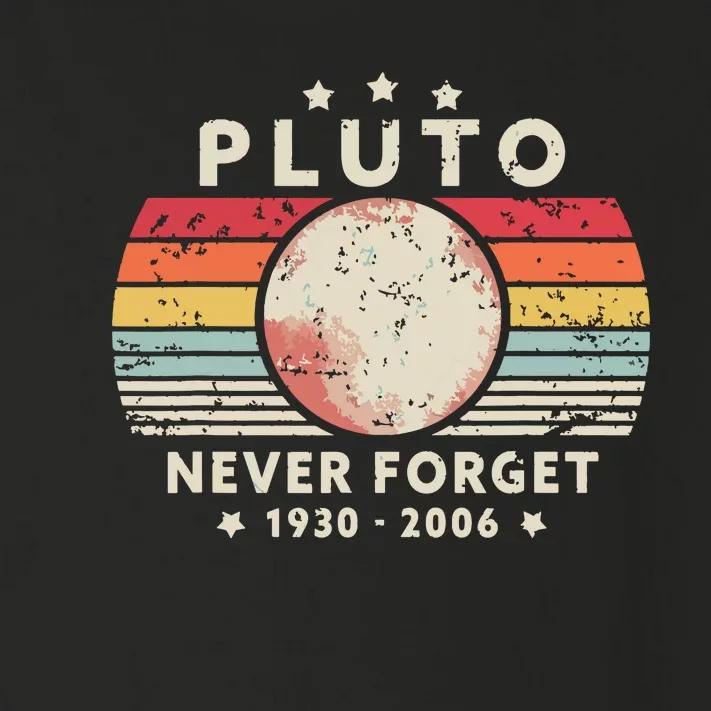 Never Forget Pluto Retro Style Funny Space Science Toddler Long Sleeve Shirt