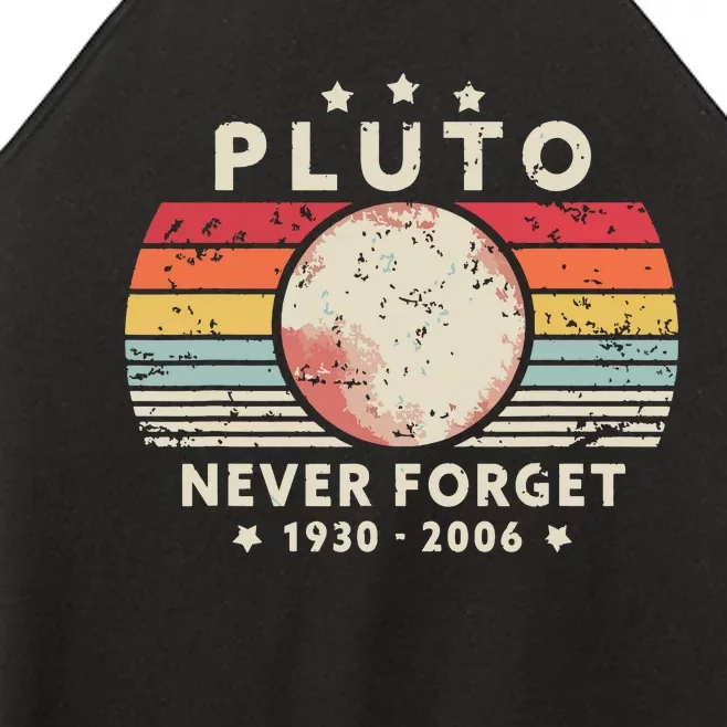 Never Forget Pluto Retro Style Funny Space Science Women’s Perfect Tri Rocker Tank