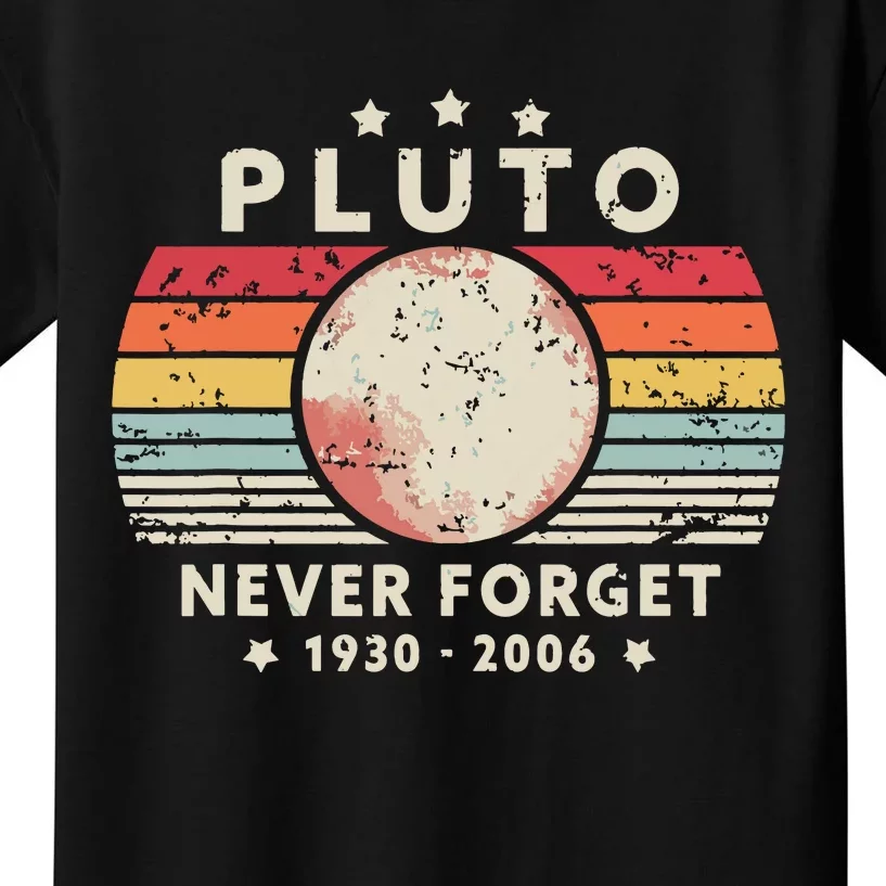 Never Forget Pluto Retro Style Funny Space Science Kids T-Shirt