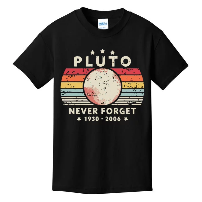 Never Forget Pluto Retro Style Funny Space Science Kids T-Shirt