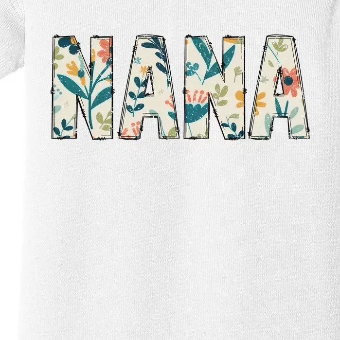 Nana Floral Retro Baby Bodysuit