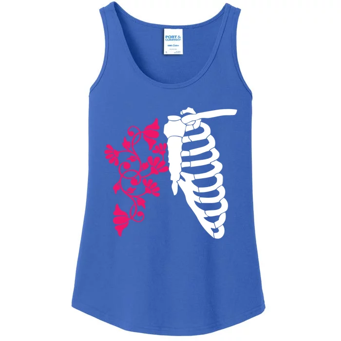 Nurse Floral Rib Cage Er Pqrst Ortho Registered Rn Funny Gift Funny Gift Ladies Essential Tank