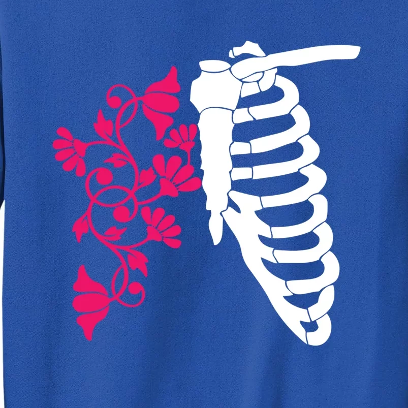 Nurse Floral Rib Cage Er Pqrst Ortho Registered Rn Funny Gift Funny Gift Tall Sweatshirt