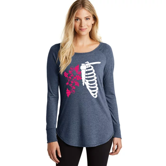 Nurse Floral Rib Cage Er Pqrst Ortho Registered Rn Funny Gift Funny Gift Women's Perfect Tri Tunic Long Sleeve Shirt