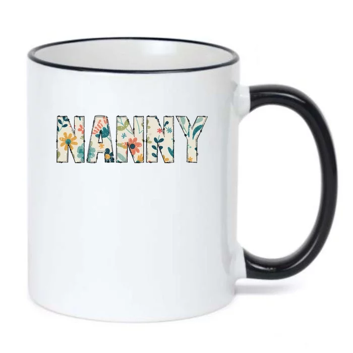 Nanny Floral Retro Black Color Changing Mug