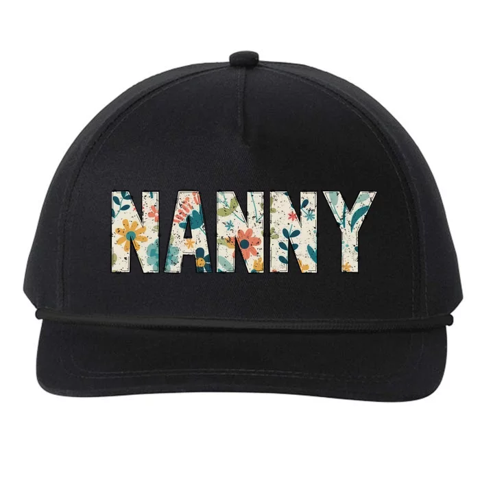 Nanny Floral Retro Snapback Five-Panel Rope Hat