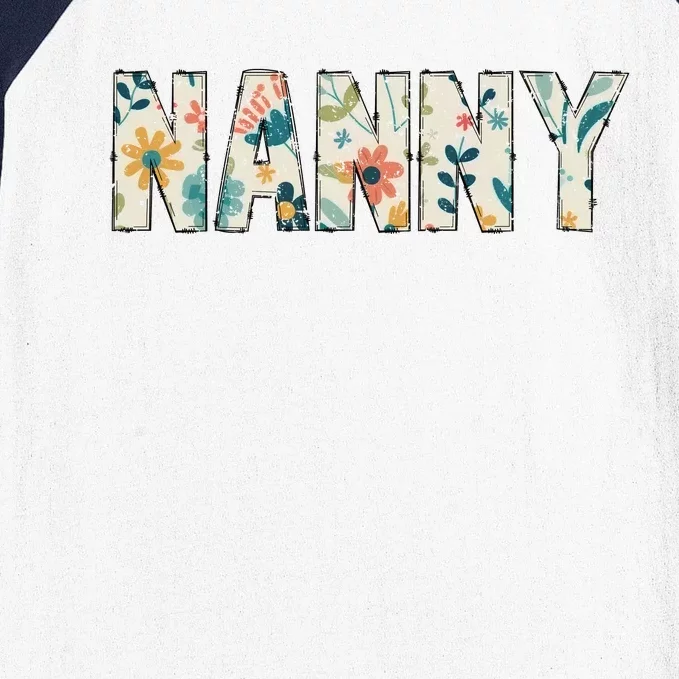 Nanny Floral Retro Baseball Sleeve Shirt