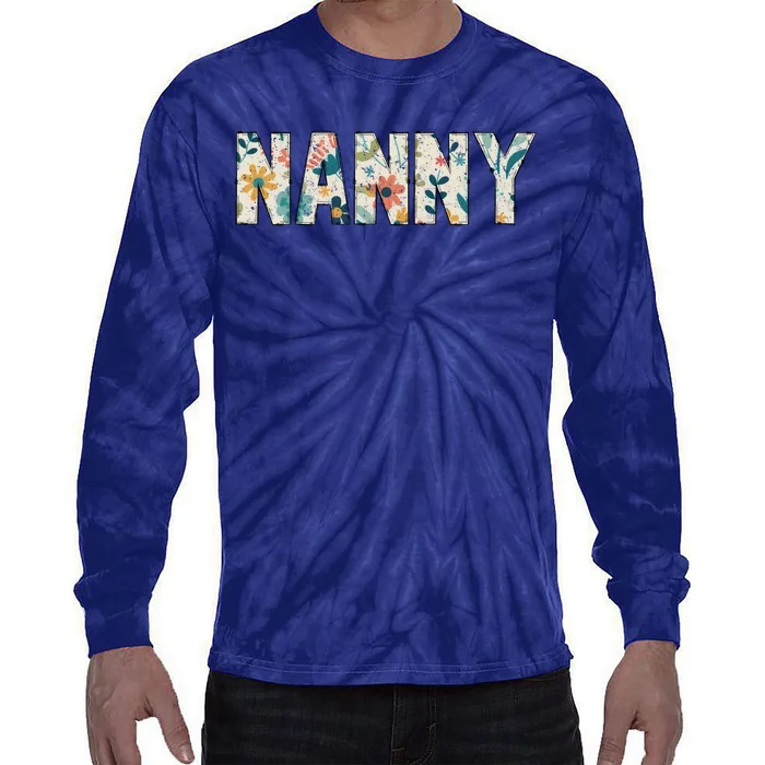 Nanny Floral Retro Tie-Dye Long Sleeve Shirt