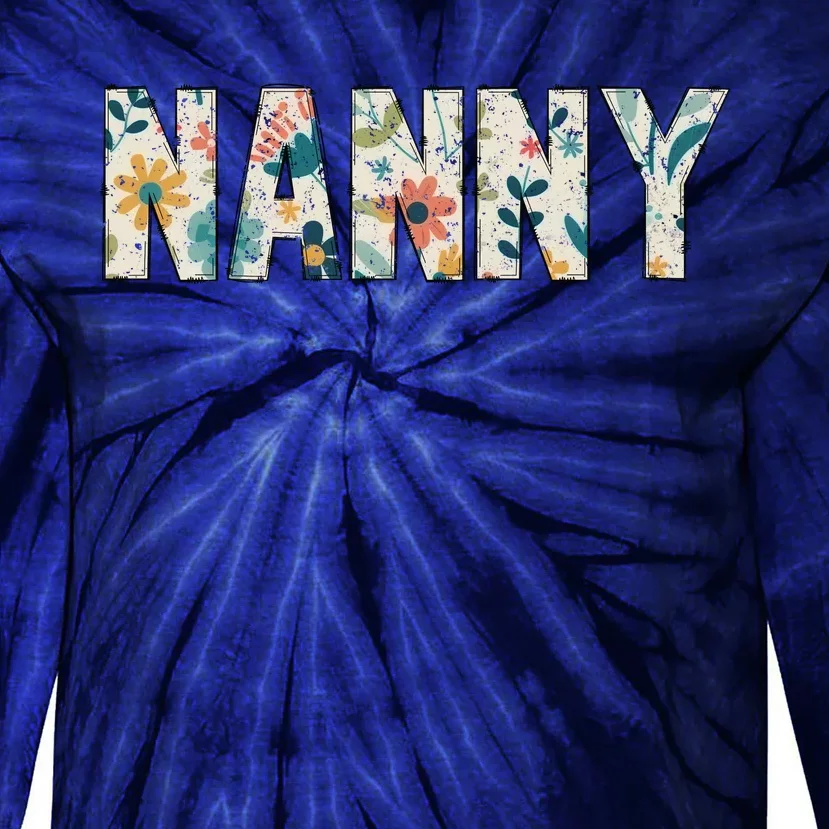 Nanny Floral Retro Tie-Dye Long Sleeve Shirt