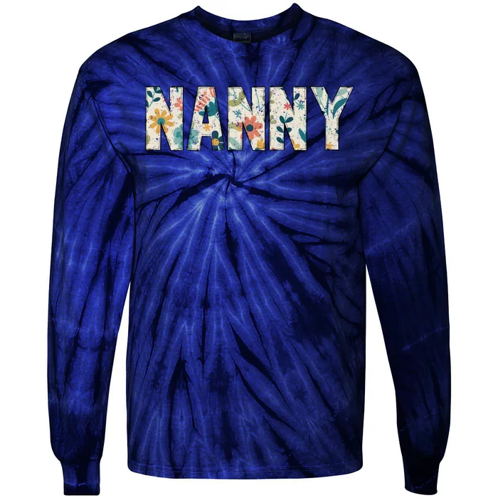 Nanny Floral Retro Tie-Dye Long Sleeve Shirt