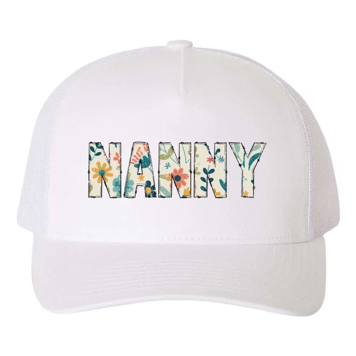 Nanny Floral Retro Yupoong Adult 5-Panel Trucker Hat