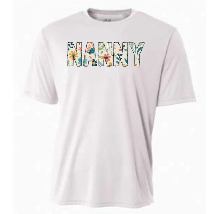 Nanny Floral Retro Cooling Performance Crew T-Shirt