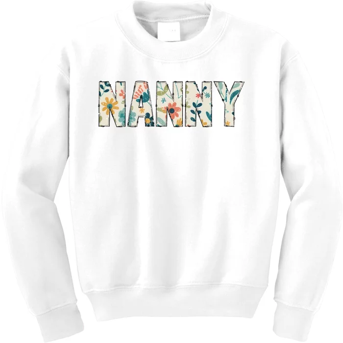 Nanny Floral Retro Kids Sweatshirt