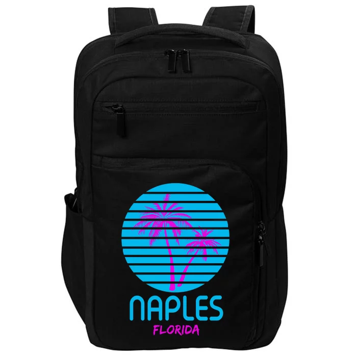 Naples Florida Retro Palm Tree Sunset Impact Tech Backpack