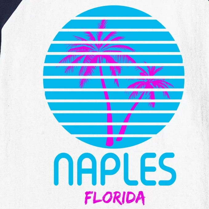 Naples Florida Retro Palm Tree Sunset Baseball Sleeve Shirt