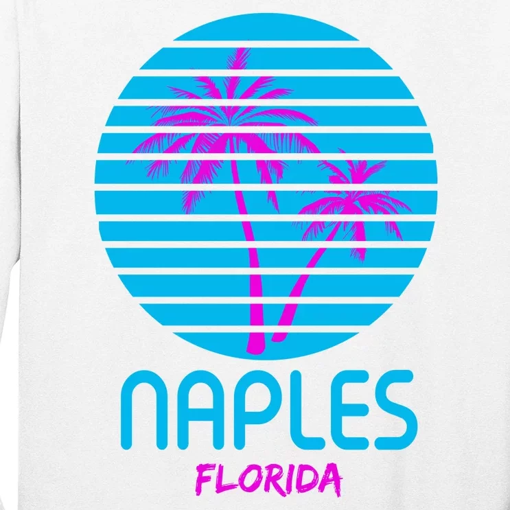 Naples Florida Retro Palm Tree Sunset Long Sleeve Shirt