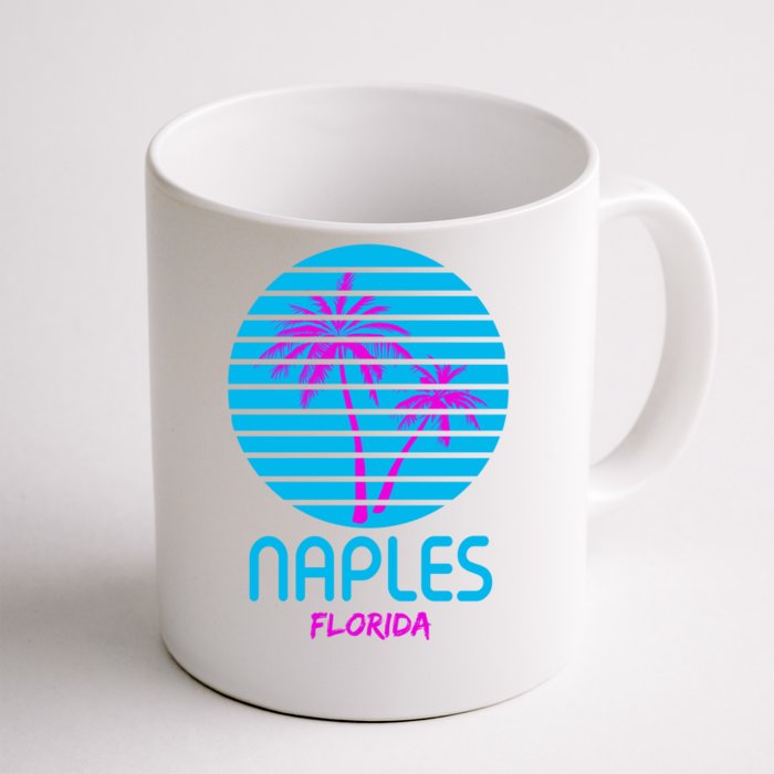 Naples Florida Retro Palm Tree Sunset Front & Back Coffee Mug