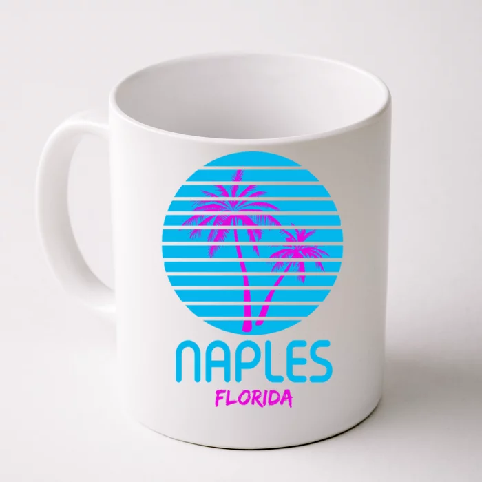 Naples Florida Retro Palm Tree Sunset Front & Back Coffee Mug