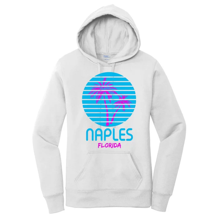 Naples Florida Retro Palm Tree Sunset Women's Pullover Hoodie