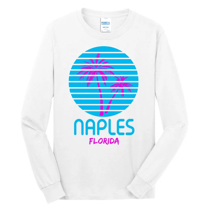 Naples Florida Retro Palm Tree Sunset Tall Long Sleeve T-Shirt