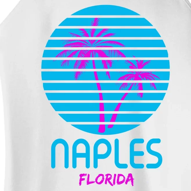 Naples Florida Retro Palm Tree Sunset Women’s Perfect Tri Rocker Tank