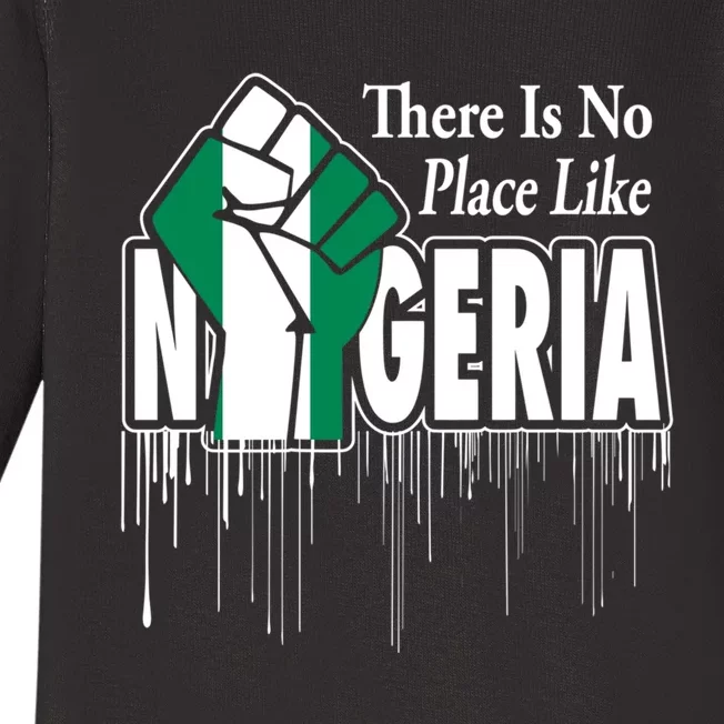 Nigerian Flag Raised Fist Baby Long Sleeve Bodysuit