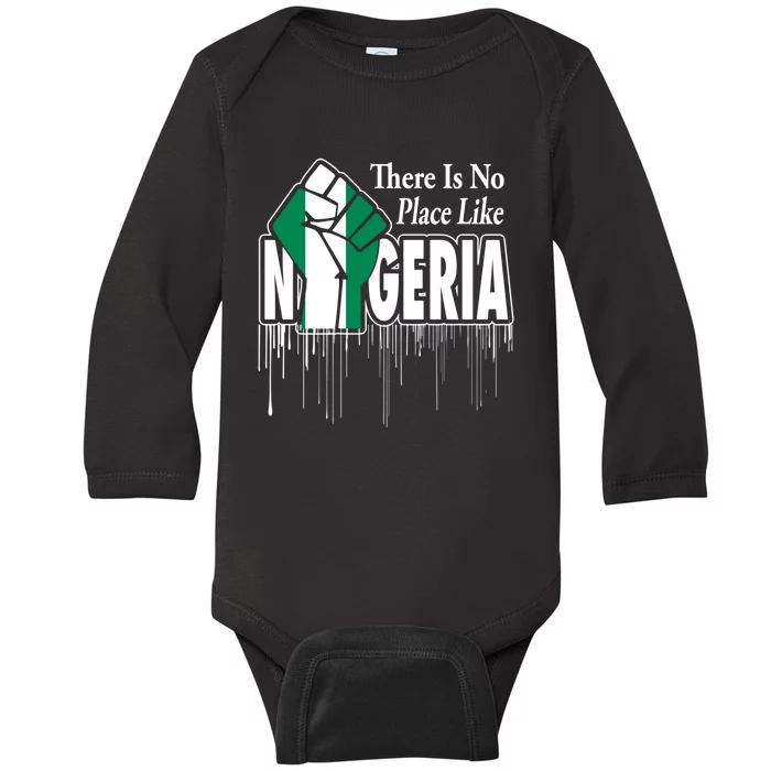 Nigerian Flag Raised Fist Baby Long Sleeve Bodysuit