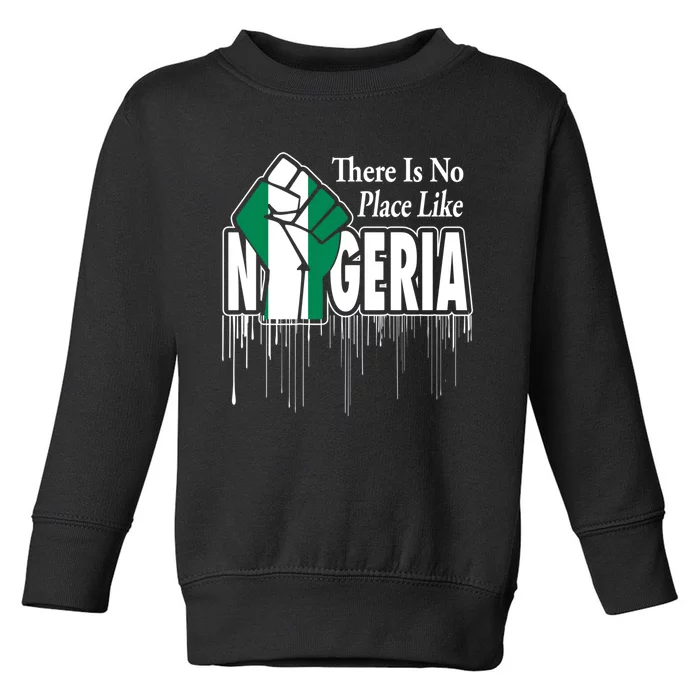 Nigerian Flag Raised Fist Toddler Sweatshirt