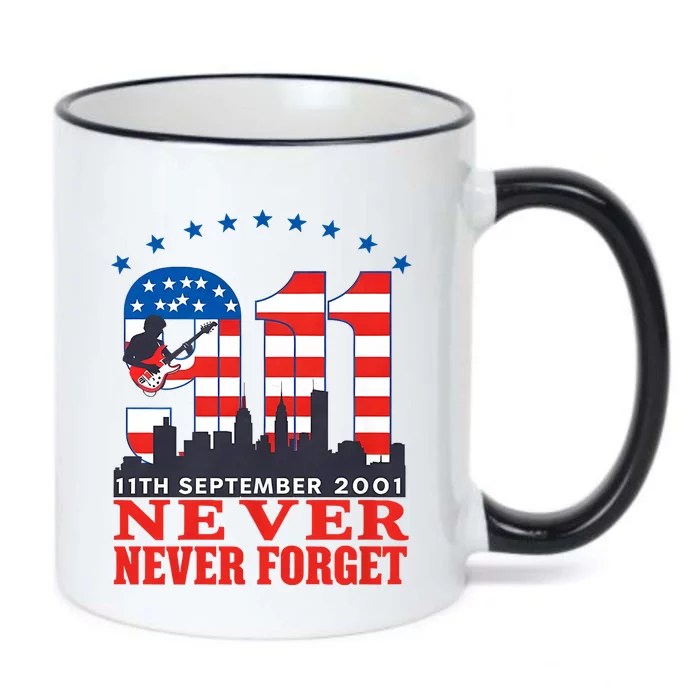 Never Forget September 11 2001 Memorial Day American Flag Black Color Changing Mug