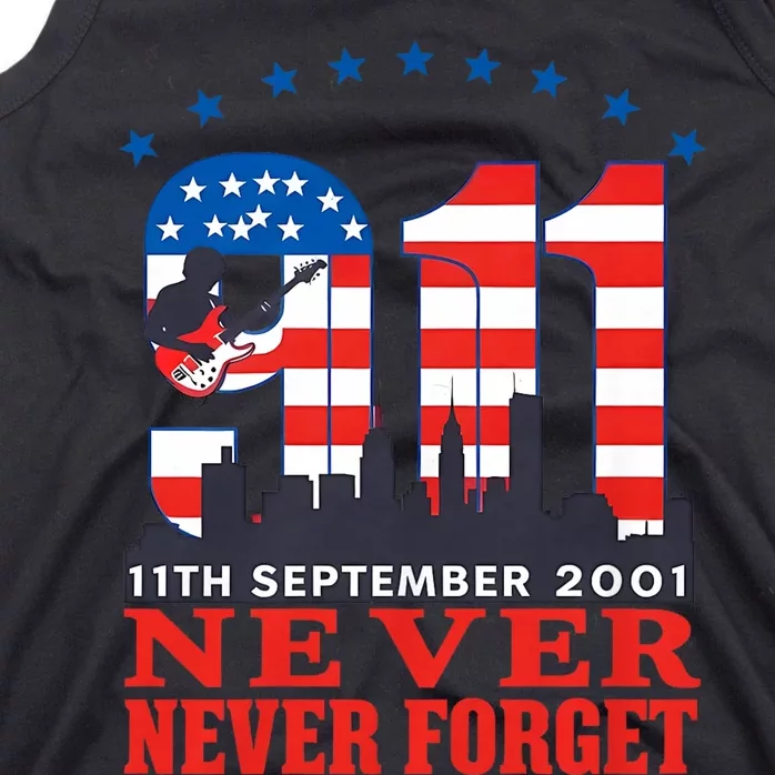 Never Forget September 11 2001 Memorial Day American Flag Tank Top