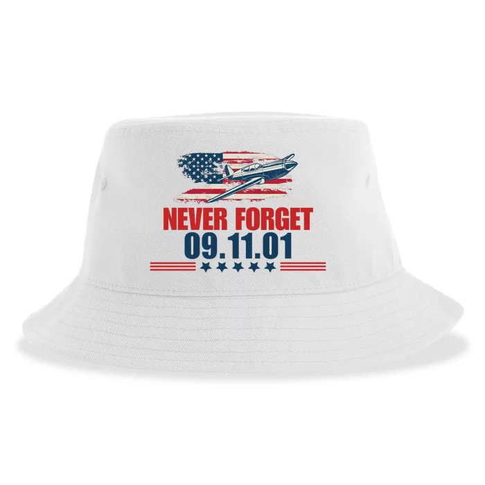 Never Forget September 11 2001 Memorial Day American Flag Sustainable Bucket Hat