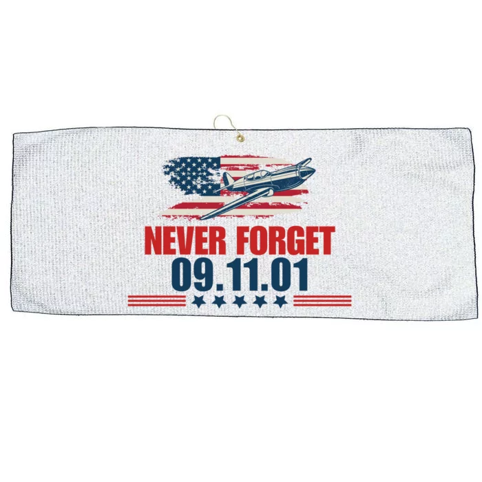 Never Forget September 11 2001 Memorial Day American Flag Large Microfiber Waffle Golf Towel