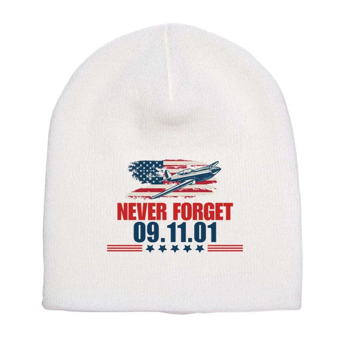 Never Forget September 11 2001 Memorial Day American Flag Short Acrylic Beanie