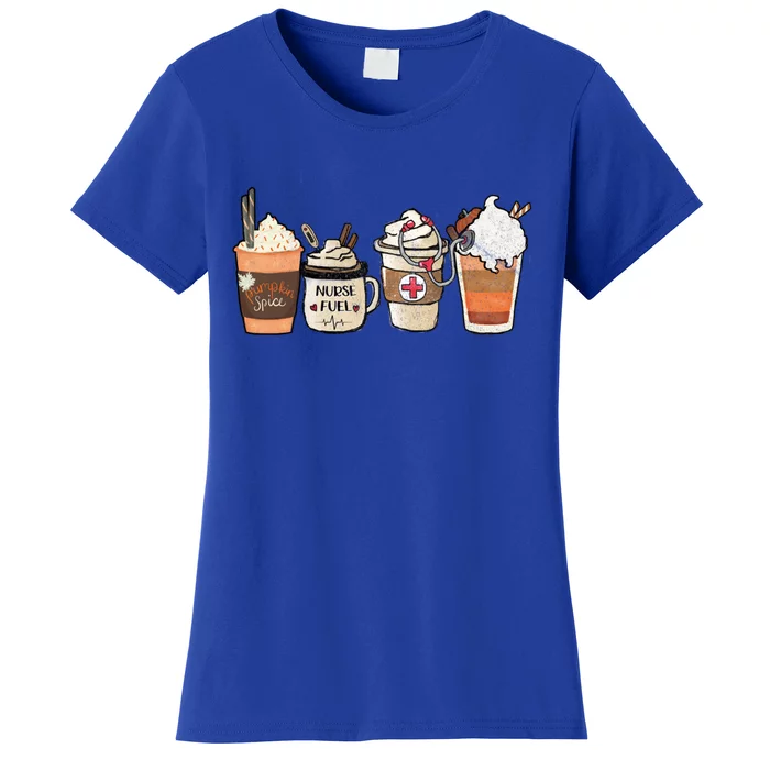 Nurse Fuel Spiced Coffee Thanksgiving Stethoscope Gift Women's T-Shirt