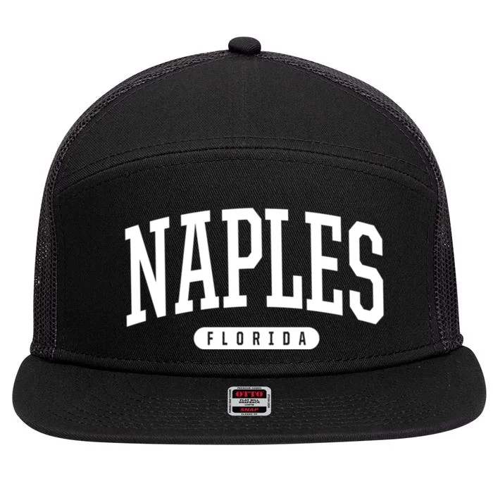 Naples Florida Souvenirs & Gifts College Style Naples Florida Souvenir Gift 7 Panel Mesh Trucker Snapback Hat