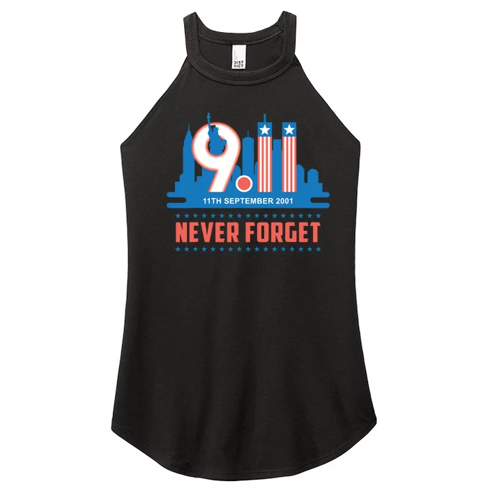 Never Forget September 11 2001 Memorial Day American Flag Women’s Perfect Tri Rocker Tank