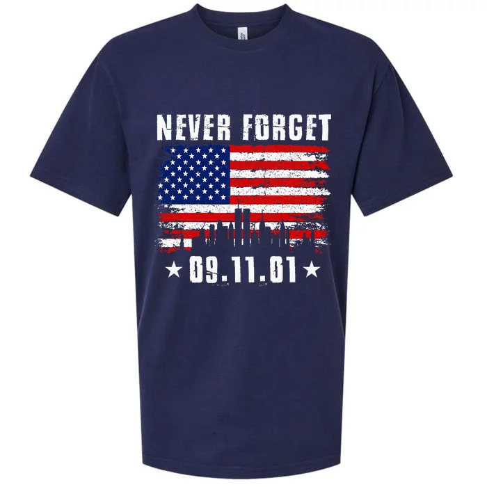 Never Forget September 11 2001 Memorial Day Sueded Cloud Jersey T-Shirt